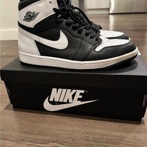 Jordan Black and White High-Top Sneakers